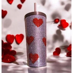 Hydrapeak Classic Journey 25oz Limited Edition Tumbler Rose Bling Red Hearts New